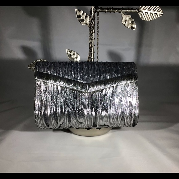 Vintage silver thread clutch/shoulder bag - Picture 7 of 15